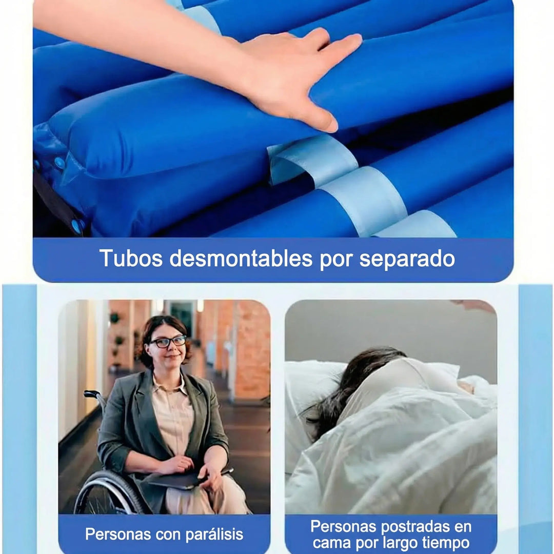 Colchón Antiescaras Tubular con Bomba de Aire Silenciosa - Prevención y Tratamiento de Úlceras por Presión