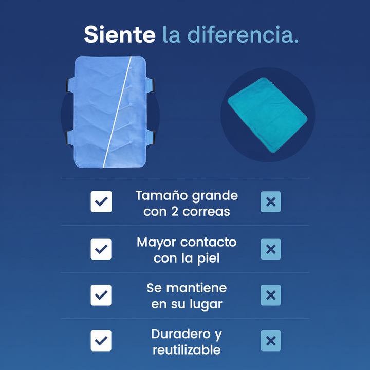 Compresa Fría de Gel para Espalda Completa con Correas Ajustables | Reutilizable