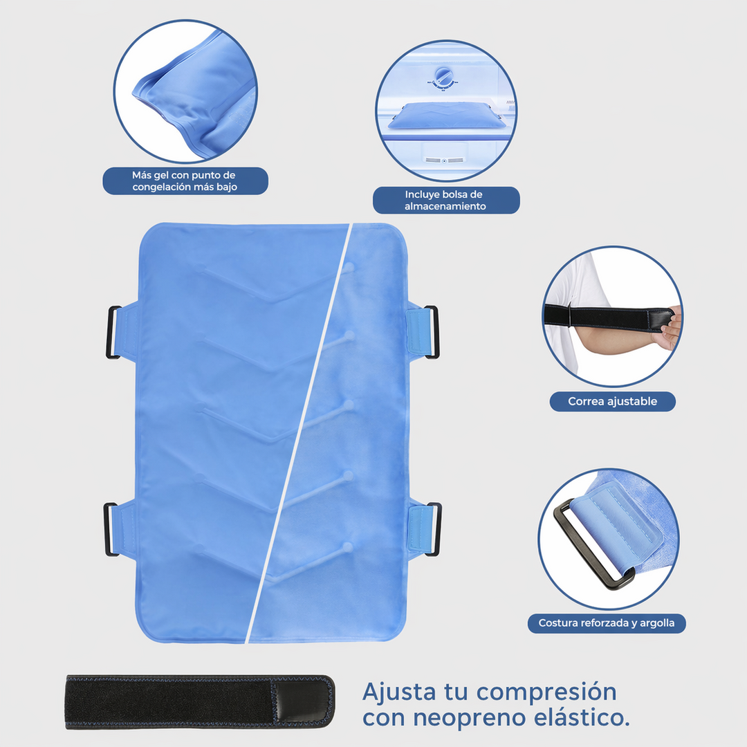 Compresa Fría de Gel para Espalda Completa con Correas Ajustables | Reutilizable