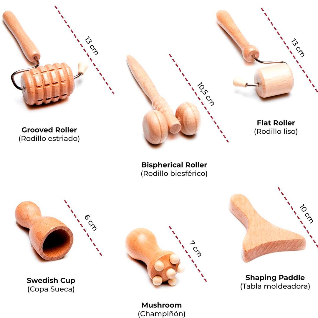 Kit Maderoterapia Facial de 6 Piezas