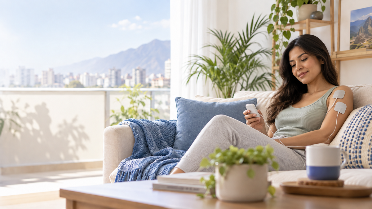 Ambiente de bienestar en casa con electroterapia