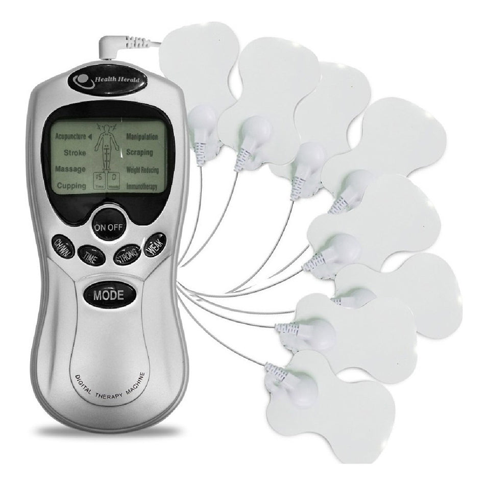 Electroestimulador + 8 Parches Digital Ondas Tens 