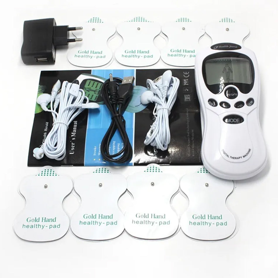 Electroestimulador + 8 Parches Digital Ondas Tens 