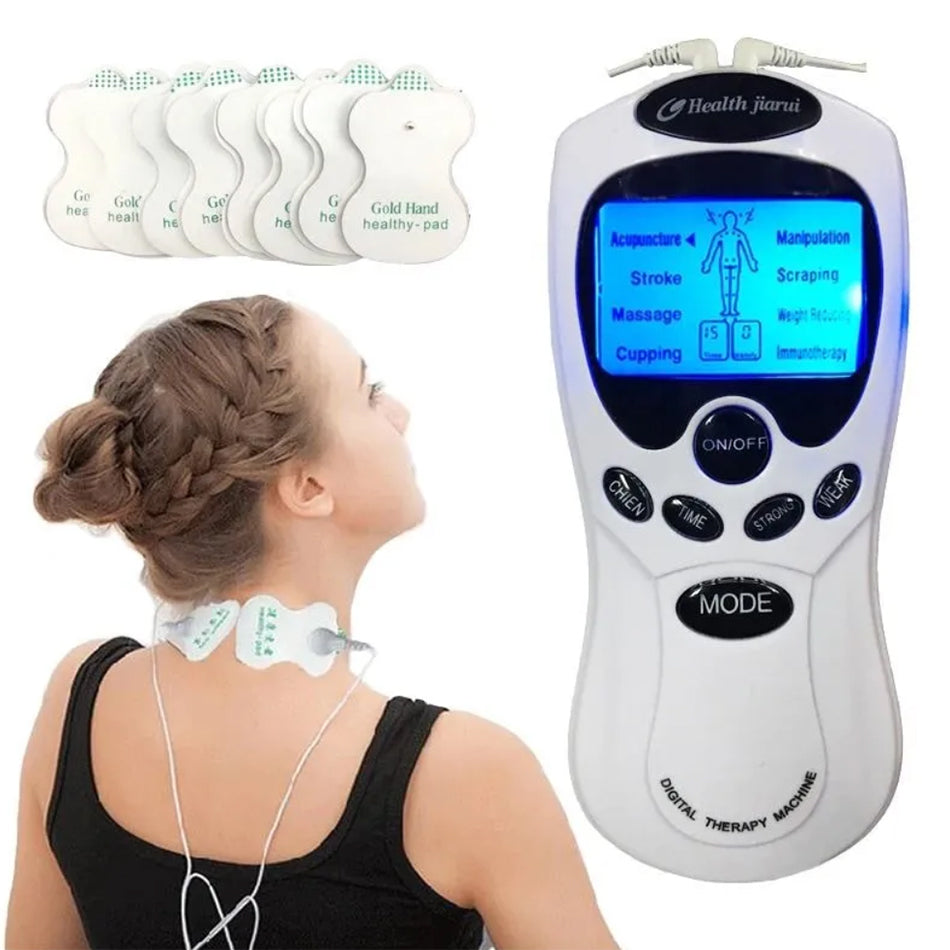 Electroestimulador + 8 Parches Digital Ondas Tens 