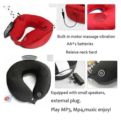 Masajeador de Cuello Viajero Musical MP3 con Vibración