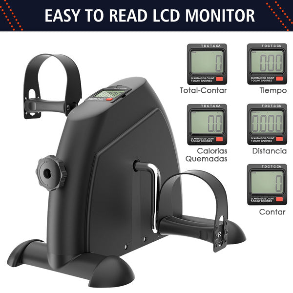 Mini Bicicleta Estática Plegable para Entrenamiento de Brazos y Piernas con LCD Pantalla y Resistencia Ajustable