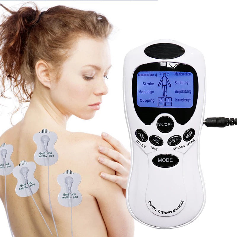 Electroestimulador + 8 Parches Digital Ondas Tens 