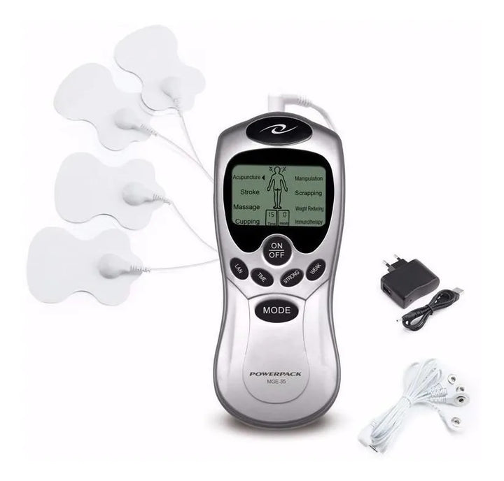 Electro Estimulador + 4 Parches Digital Ondas Tens