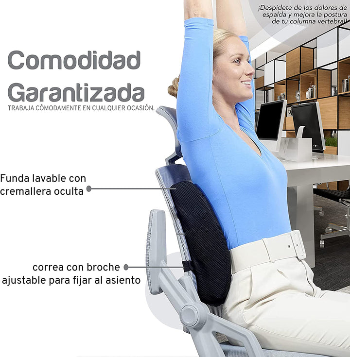 Cojin Lumbar con Gel para Auto y Oficina