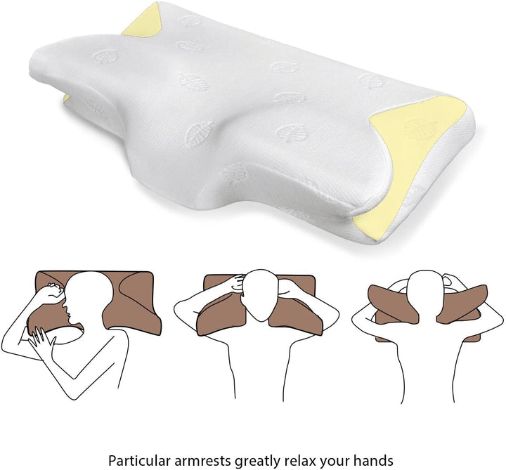 Almohada Ortopédica Viscoelástica para dormir de lado, boca abajo y arriba 