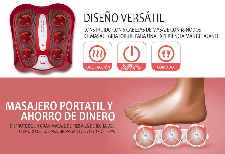 Masajeador de Pies Shiatsu de 18 Nodos