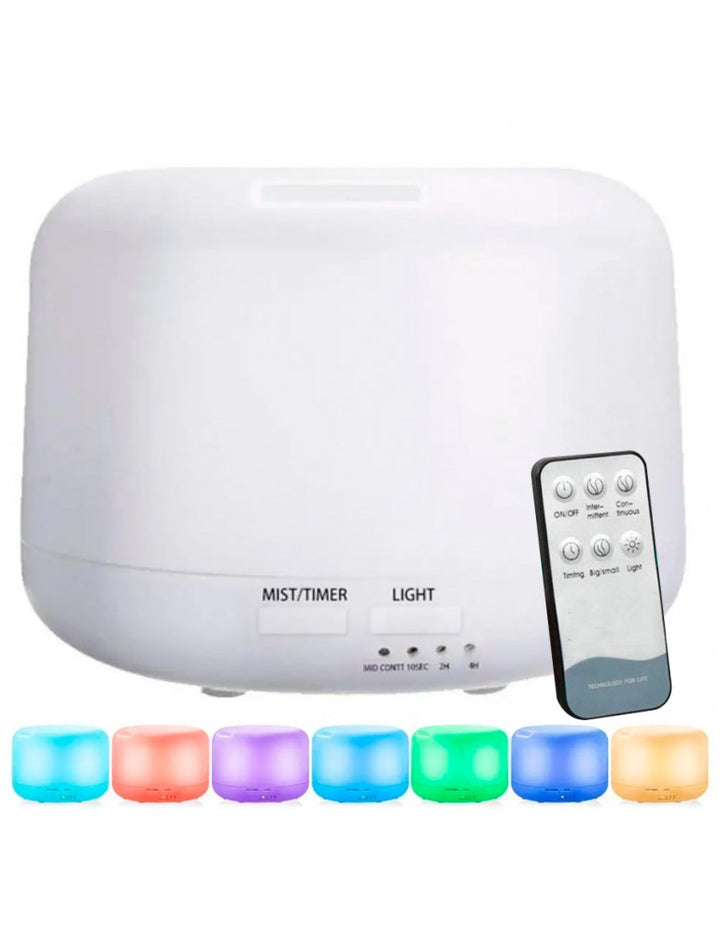 Difusor De Aromas Humidificador Aromaterapia con Control Remoto y 7 luces Led - 300ml