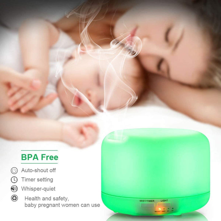 Difusor De Aromas Humidificador Aromaterapia con Control Remoto y 7 luces Led - 300ml