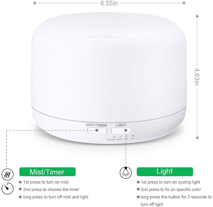 Difusor De Aromas Humidificador Aromaterapia con Control Remoto y 7 luces Led - 300ml