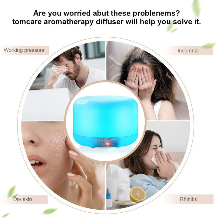 Difusor De Aromas Humidificador Aromaterapia con Control Remoto y 7 luces Led - 300ml